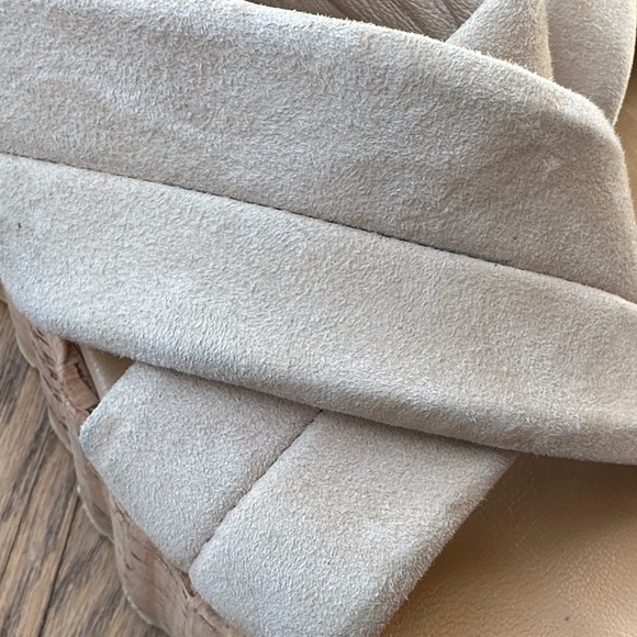 Free People Cork Wedges Crossover Slingbacks Tan Size 37 - Picture 8 of 8